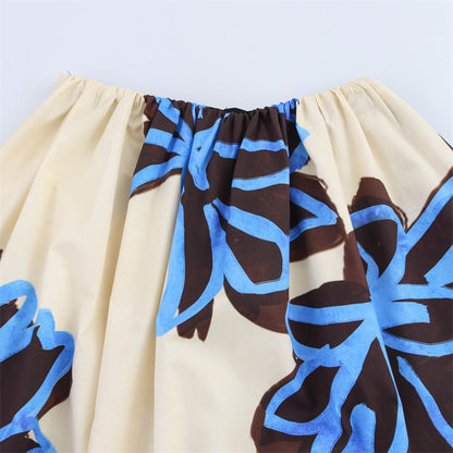 European And American Style Women's Fashionable, Elegant And Sexy High Waist Print Skirt
