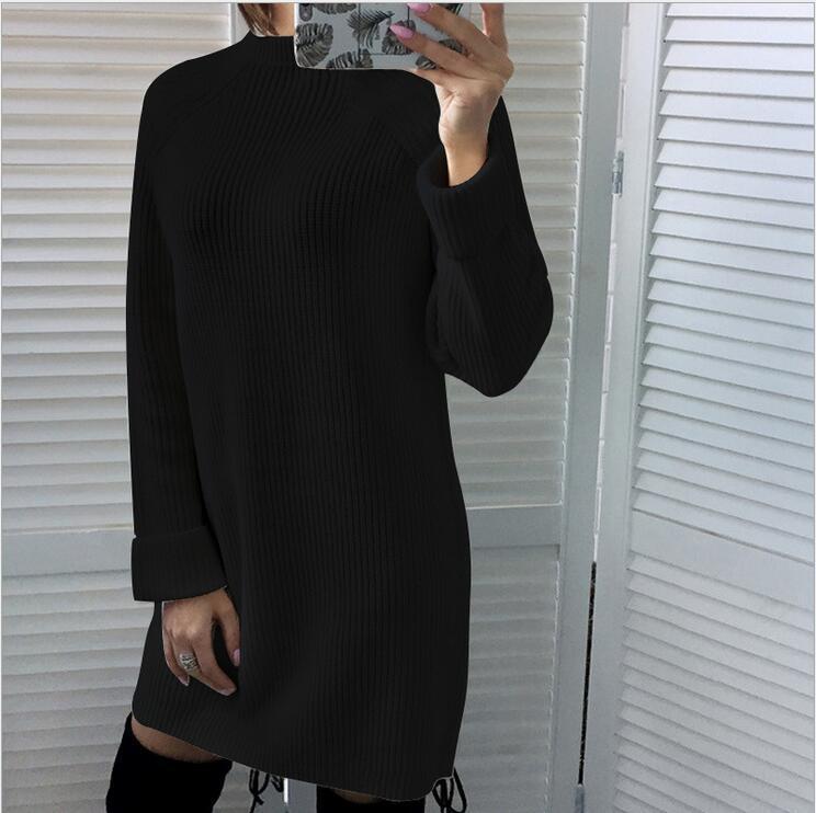 Casual Turtleneck Long Sleeve Dress