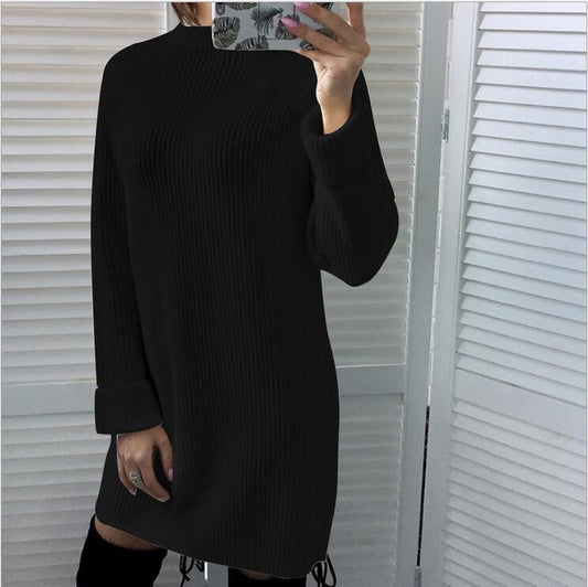 Casual Turtleneck Long Sleeve Dress