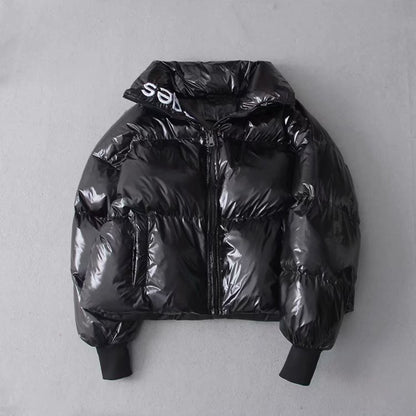 Women's Short Glossy Padded Down Jacket