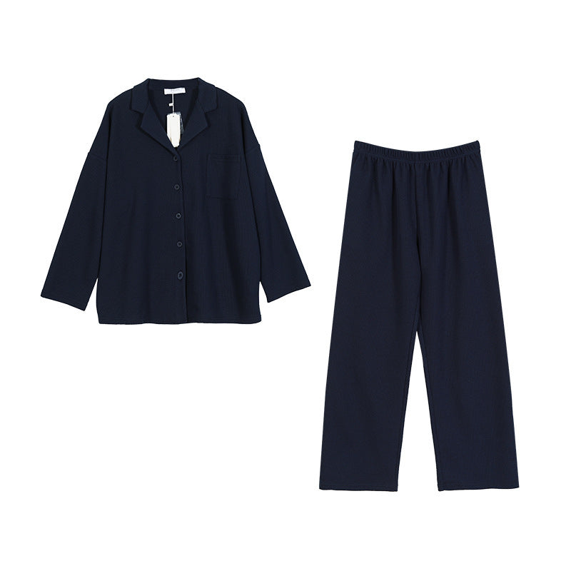 Knit Two-piece Suit Long-sleeved Trousers Ladies' Homewear Pajamas Loose Confinement Clothing