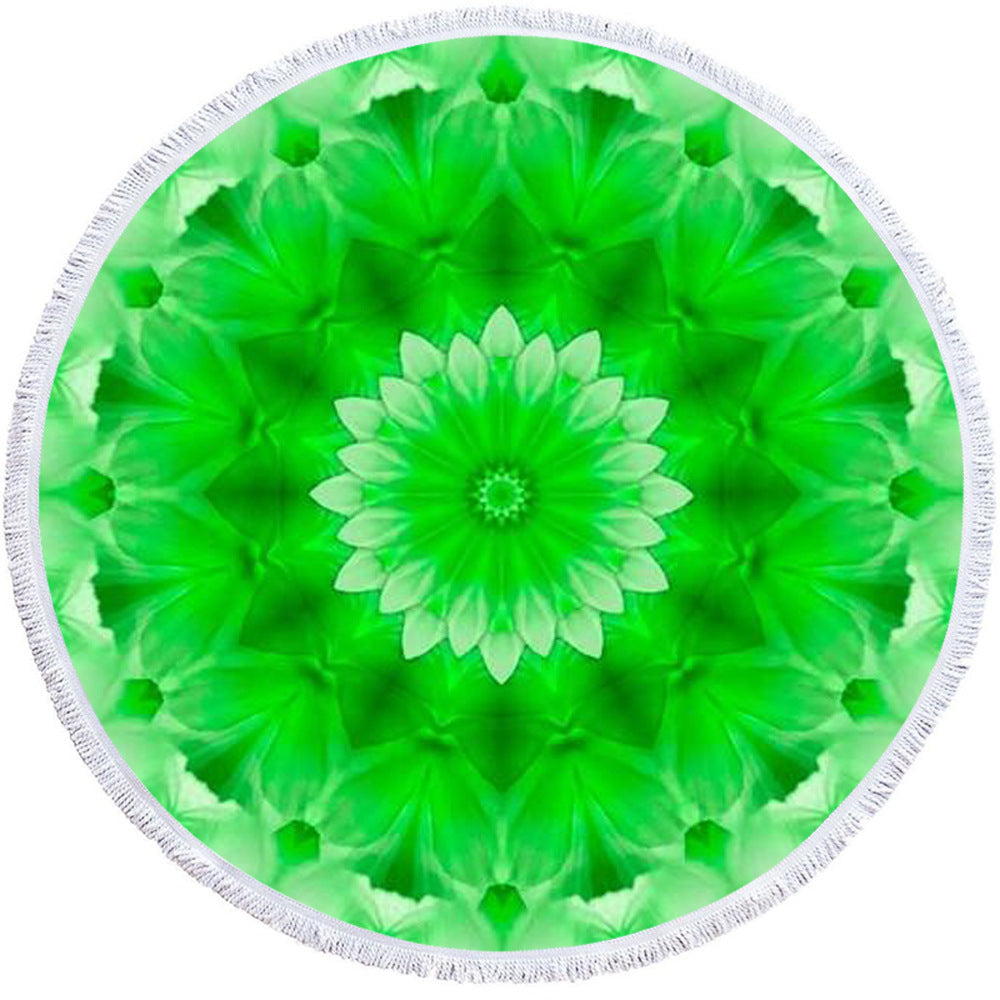 Microfiber 3D Printed Round Beach Towel