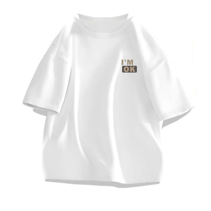 Cotton Short Sleeve T-shirt Men's Loose And Simple Printed Top