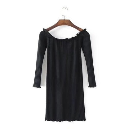 Women's Bottoming Slim Solid Color Knitted Dress