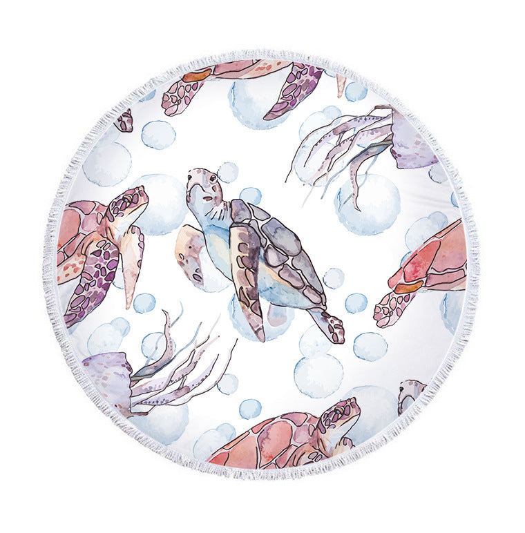 New round beach towel