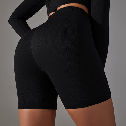 Seamless Yoga Shorts Peach Belly Contracting And Hip Lifting