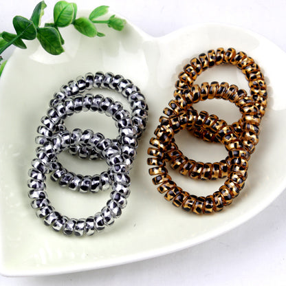 Plastic Leopard Print Phone Line Hair Ring Hair Rope