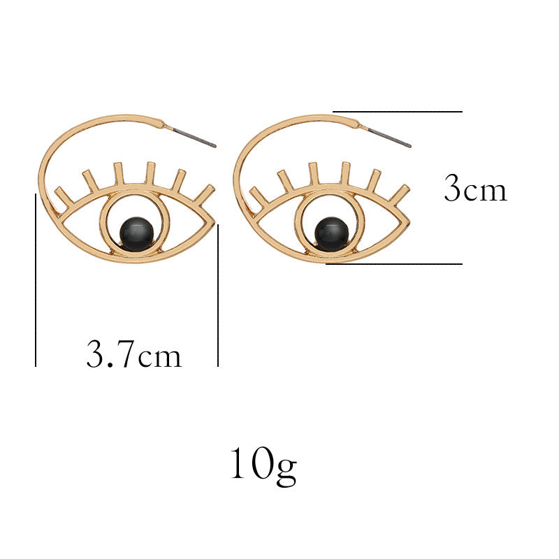 Simple Pearl Stud Earring Demon Eye Eye Earring