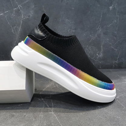 Breathable Platform Shoes Men's Fashion Personality Casual Shoes Mesh Surface