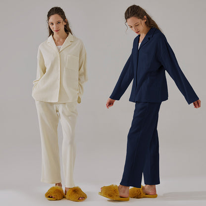 Knit Two-piece Suit Long-sleeved Trousers Ladies' Homewear Pajamas Loose Confinement Clothing