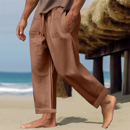 Men's Linen Pure Color Comfort Breathable Casual Pants