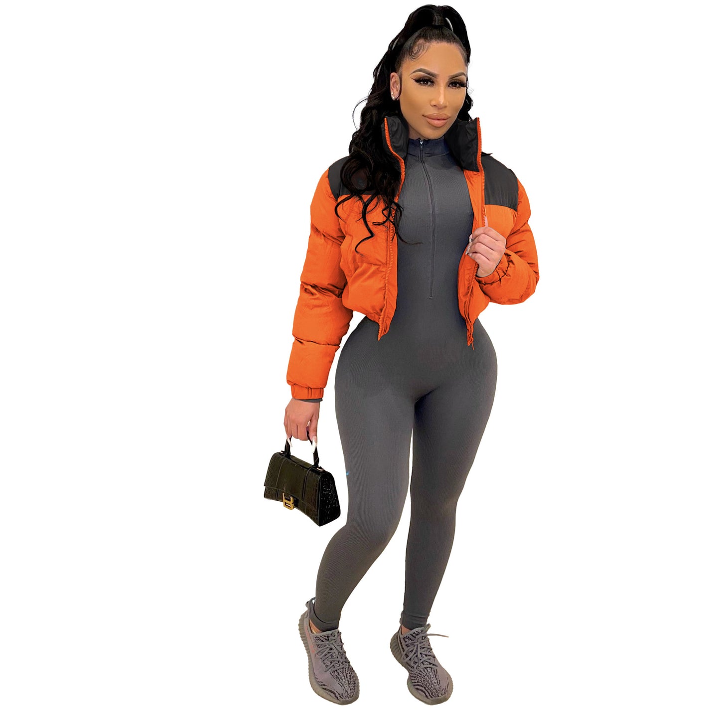 Women's Coat Fashionable Brand Classic Cotton-padded Jacket European And American Short Flight Jacket