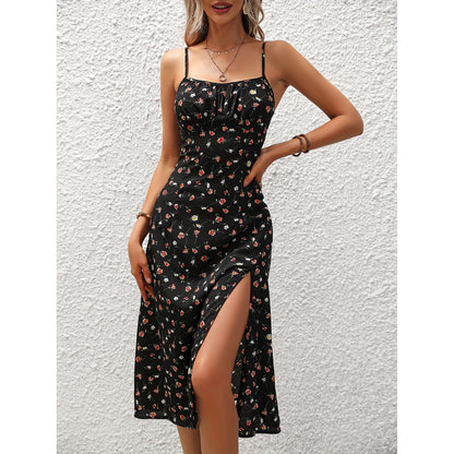 New Polka Dot  Dress Summer Sexy Split Long Dresses For Womens Clothing