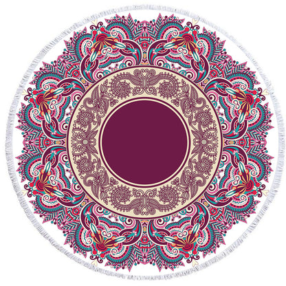 Round Printed Beach Towel Microfiber Plus Flow