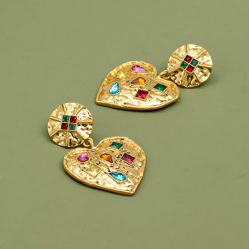 Light Luxury Eardrops Retro Stud Earrings Women