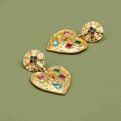 Light Luxury Eardrops Retro Stud Earrings Women