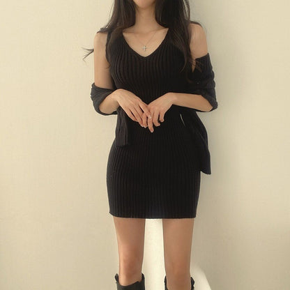 Sweater Cardigan Blouse Slim Vest Dress