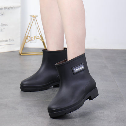 Fashion Work Wear Rain Shoes Adult Warm Women's Mid-calf Rain Boots