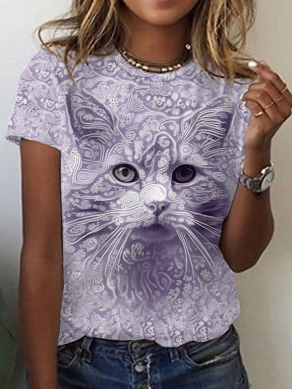 Printed Street Short Sleeve Sports T-shirt For Women