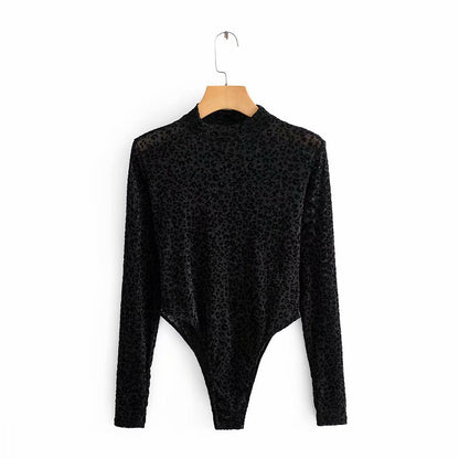 New sexy stand collar gold mesh bodysuit