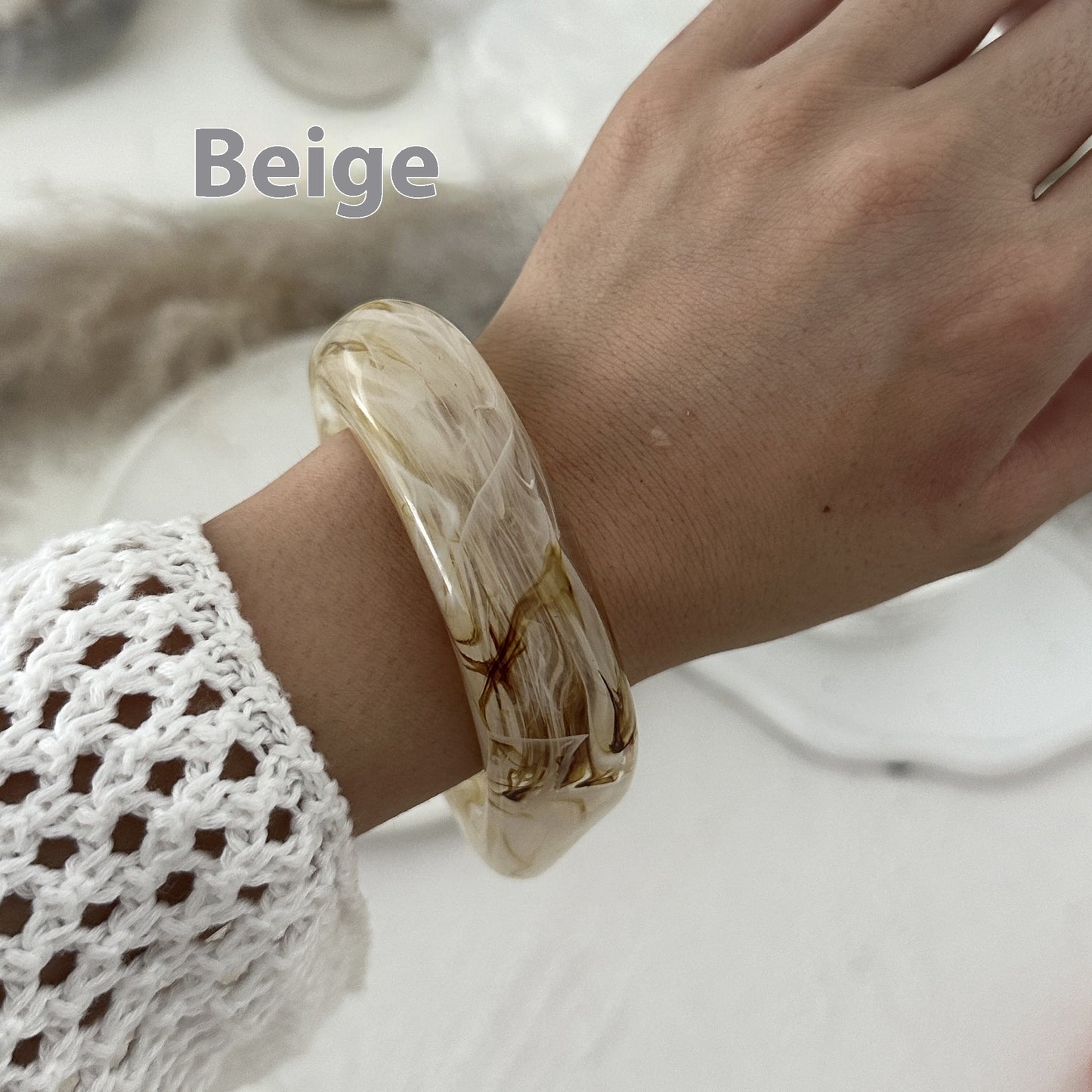 Acrylic Bracelet Exaggerated Ins Style Irregular Translucent