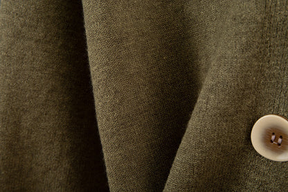 V-neck Cardigan Sweater Wide-leg Pants Suit