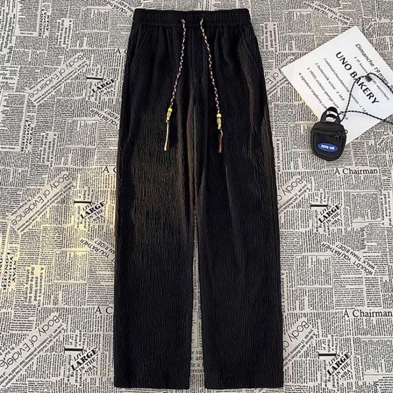 Men's Summer Thin Loose Straight Drooping Texture Pants