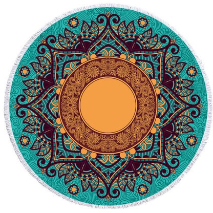Round Printed Beach Towel Microfiber Plus Flow