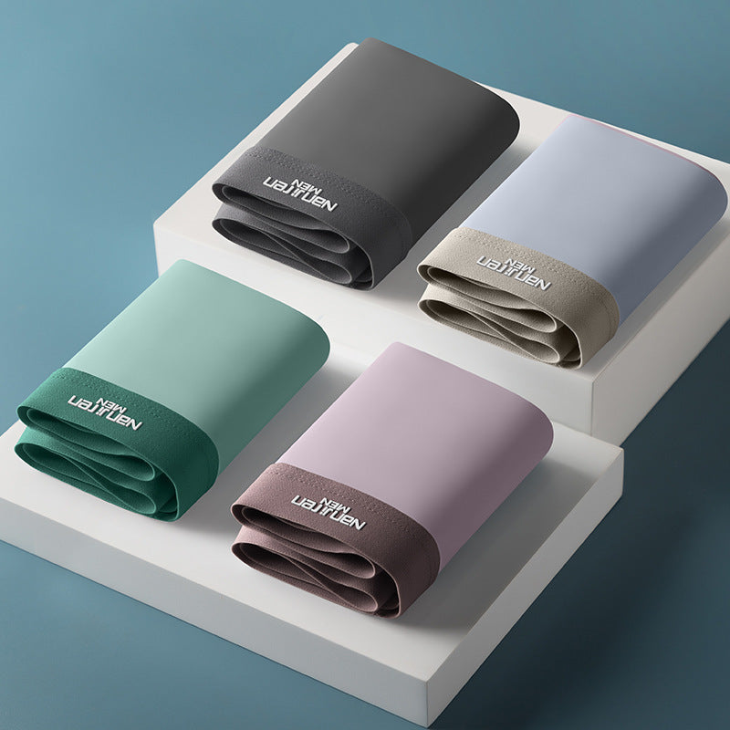 Ice Silk Men's Underwear Cotton Crotch Antibacterial Thin Breathable Loose