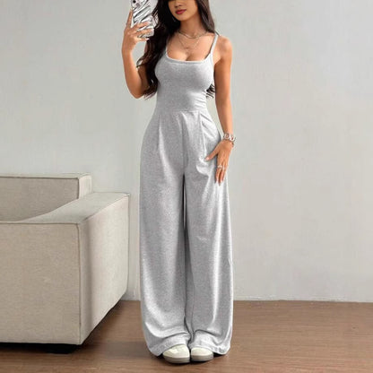 Cross Strap Backless Jumpsuit Lazy