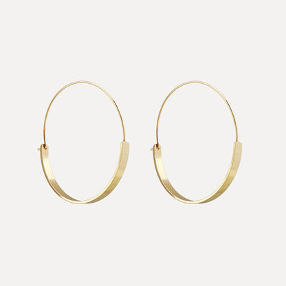 Large Round Circle Ear Earring Metal Copper Earring