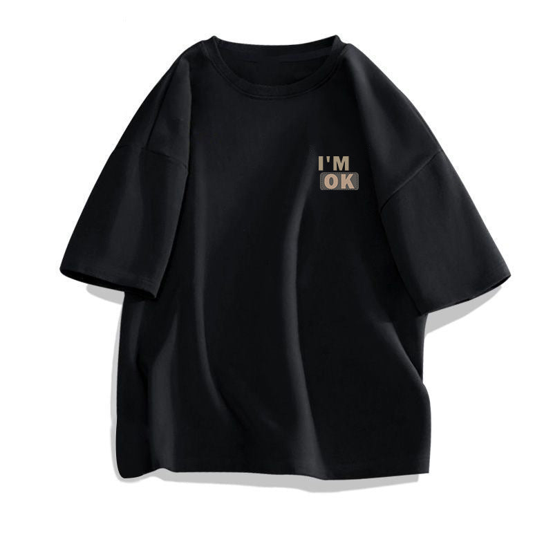 Cotton Short Sleeve T-shirt Men's Loose And Simple Printed Top