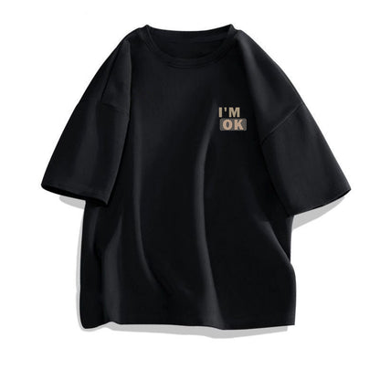 Cotton Short Sleeve T-shirt Men's Loose And Simple Printed Top