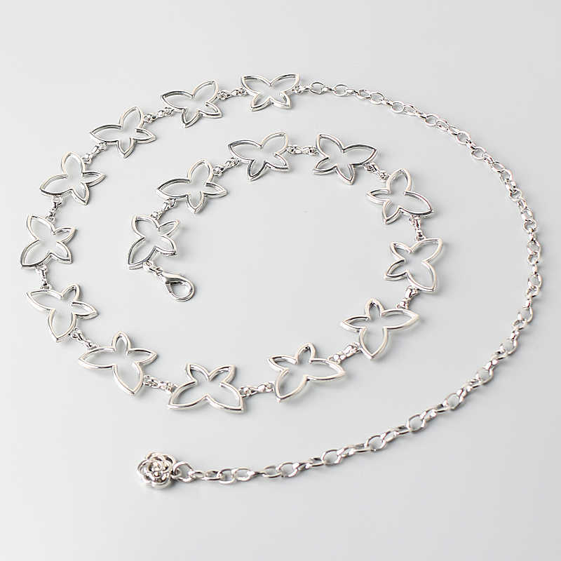 Fashionable All-match Plus Size Lengthened Metal Butterfly Waist Chain