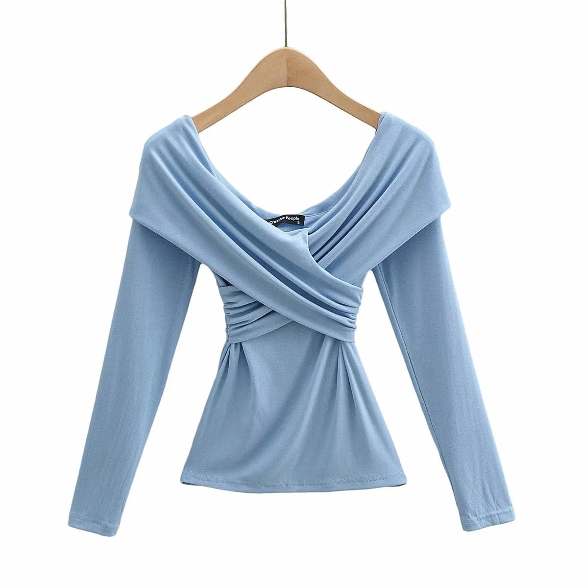 Explosive sexy cross strapless slim T-shirt women