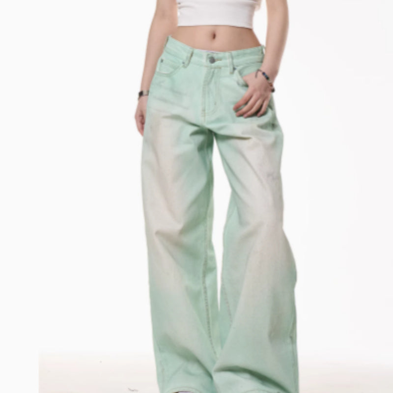 American Retro Distressed Dirty Dyed Jeans For Men And Women On The Street