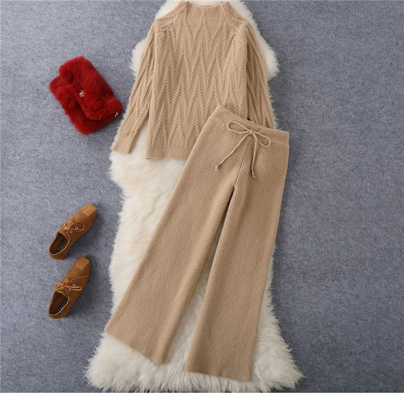 Sweater Two-piece Long Sleeve Temperament Commuter Knitting