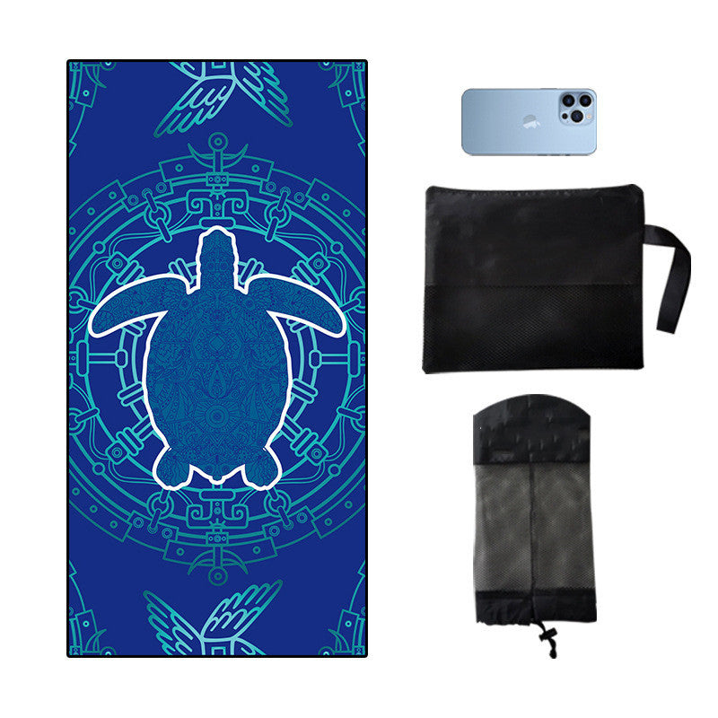 Microfiber Double Sided Fleece Reactive Print Swim Beach Towel