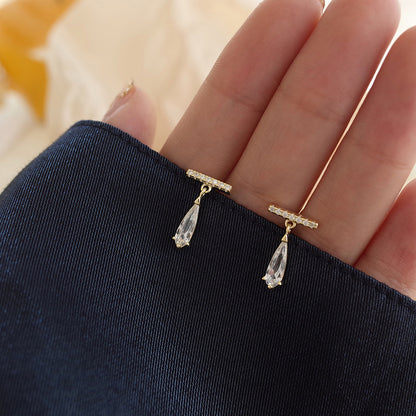 Simple Bright One Word Earring Temperament Earring