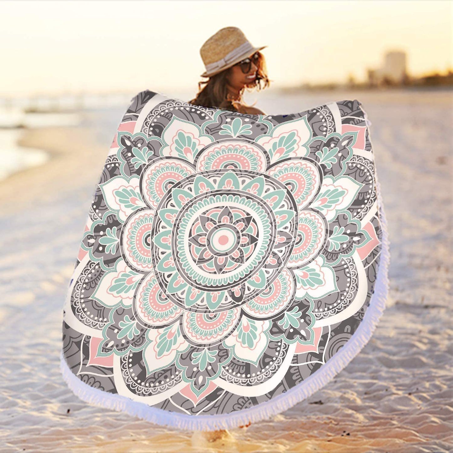 Microfiber Beach Quick-drying Tassel Printed Shawl