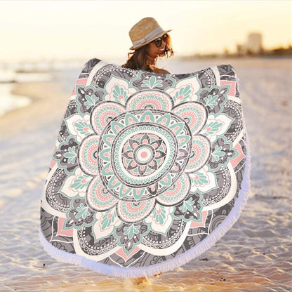 Microfiber Beach Quick-drying Tassel Printed Shawl
