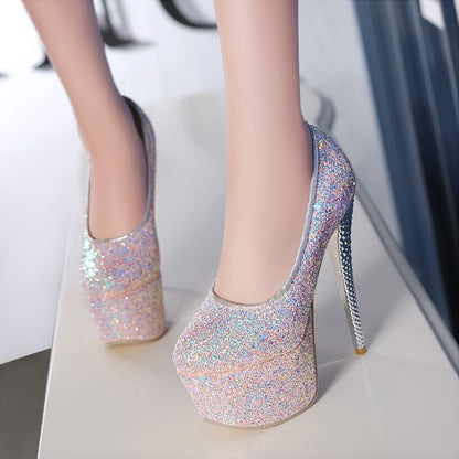 16CM Hate Tiangao Nightclub Stiletto All-match Night Pu High Heels