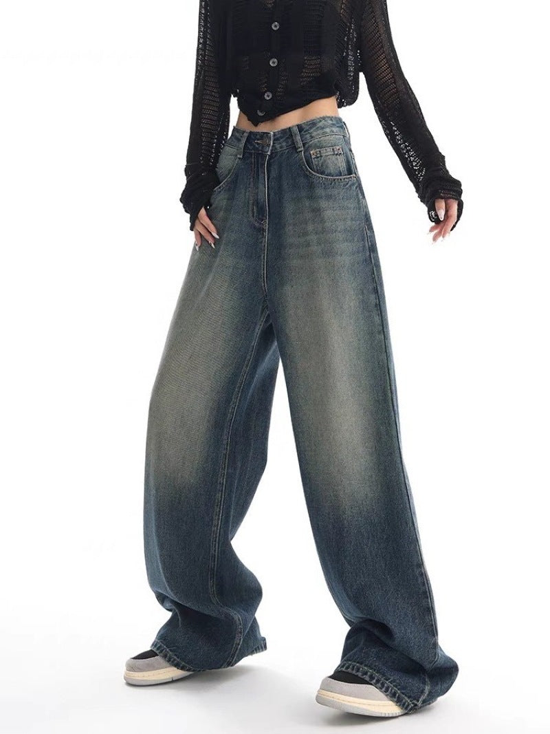 New American Retro Washed Jeans For Women