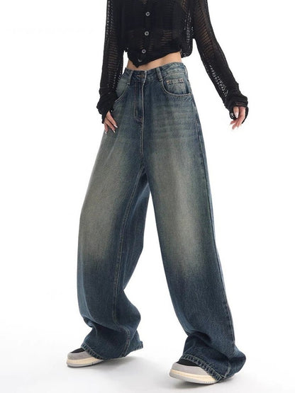 New American Retro Washed Jeans For Women