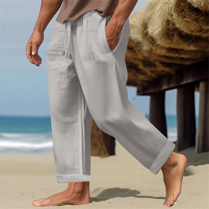 Men's Linen Pure Color Comfort Breathable Casual Pants