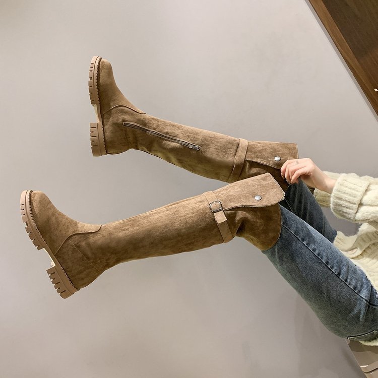 Korean Style Fashion Thick Heel Skinny Boots Over The Knee