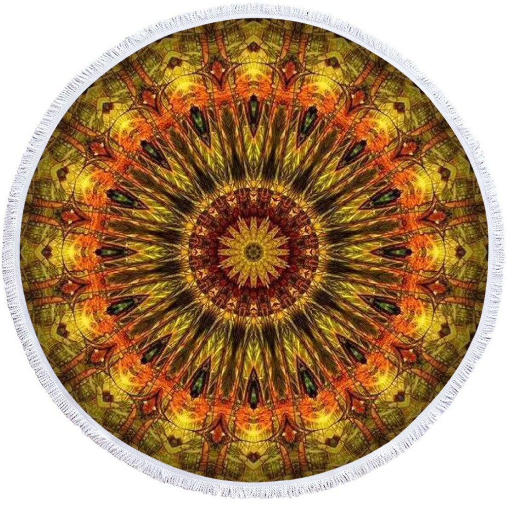 Microfiber 3D Printed Round Beach Towel