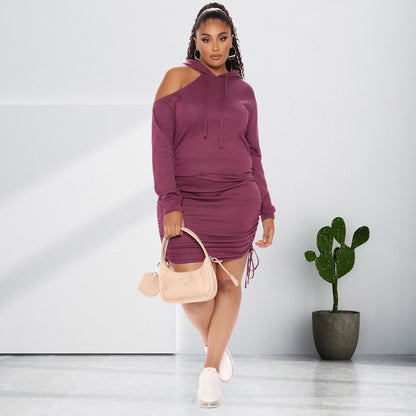 Fashion Off The Shoulder Skinny Plus Size Dress