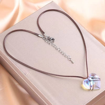 Natural Crystal Heart-shaped Choker Couple Girlfriends Accessories