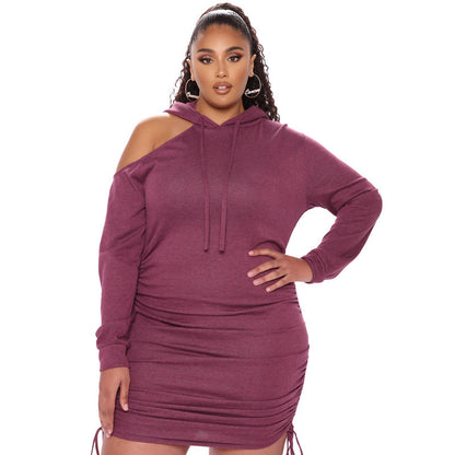Fashion Off The Shoulder Skinny Plus Size Dress